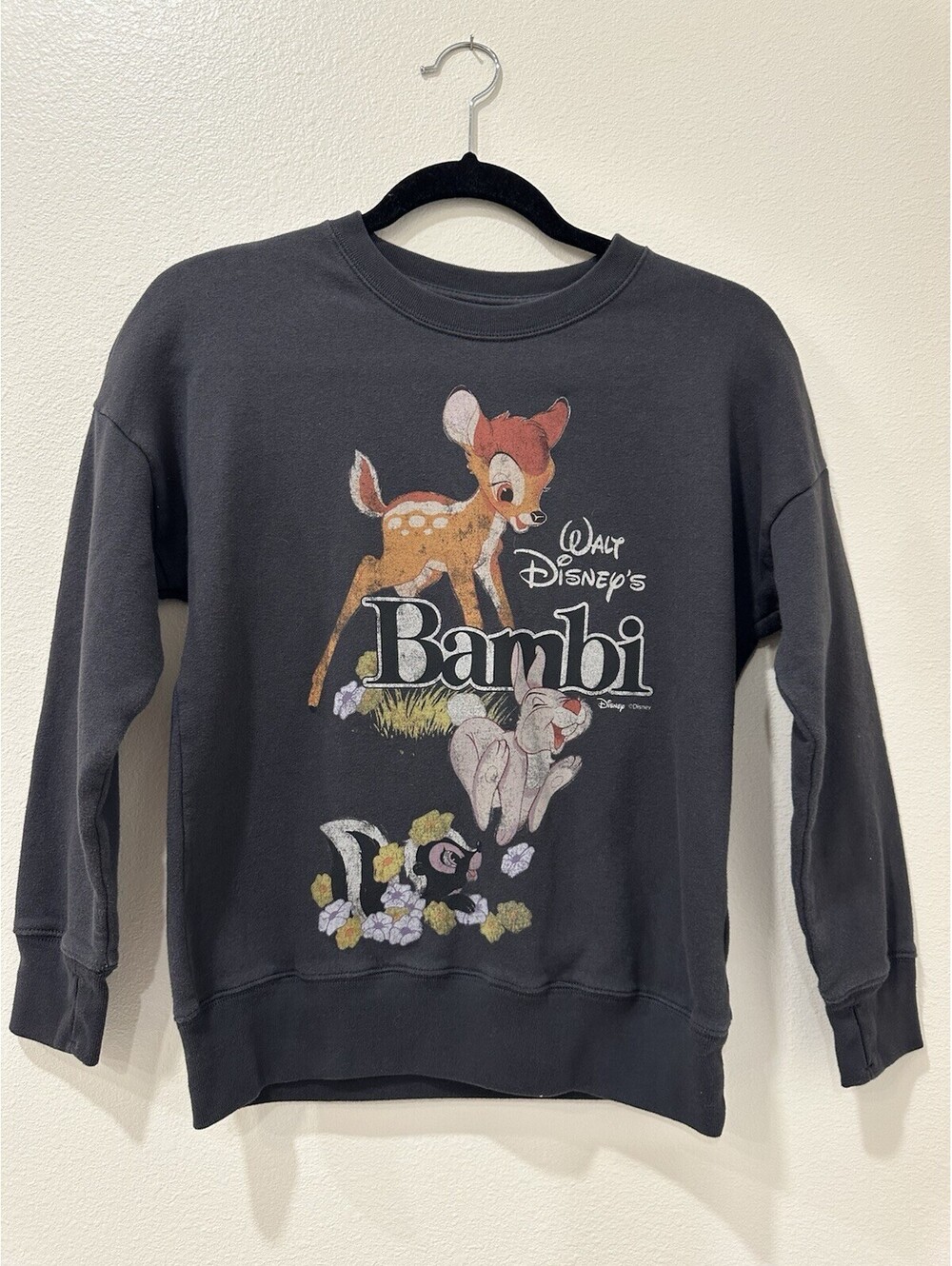 Abercrombie Kids Disney Bambi & Thumper Sweatshirt Dark Gray Size 9/10